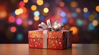 礼物惊喜新年圣诞节日礼物摄影图 