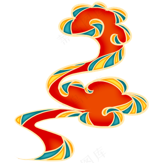 国潮敦煌云纹祥云插画免扣素材 (103)