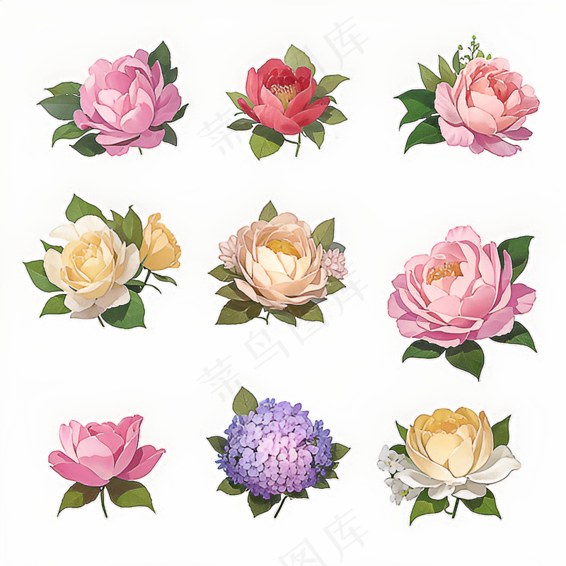 红色黄色粉色玫瑰花免抠素材122