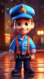 3D卡通人物交警男士2