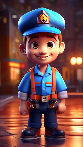 3D卡通人物交警男士2
