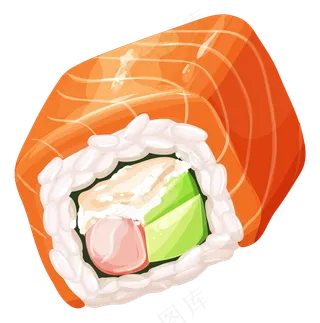 插画风格寿司免扣素材图