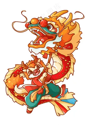 新年舞龙艺术平面气氛贴图免扣 (37)