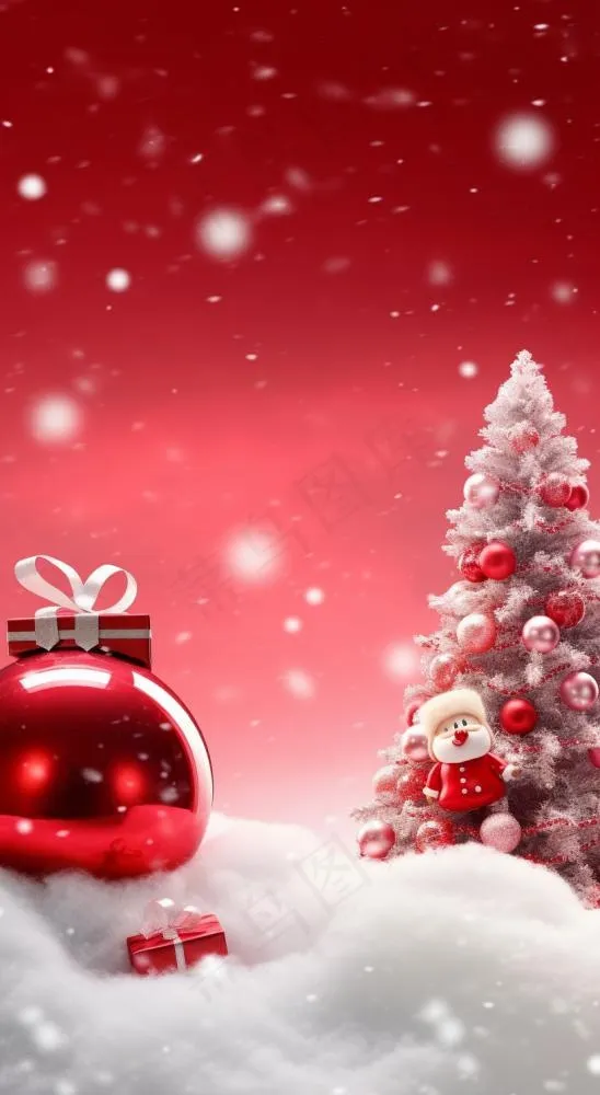圣诞礼物可爱背景(816x1488)