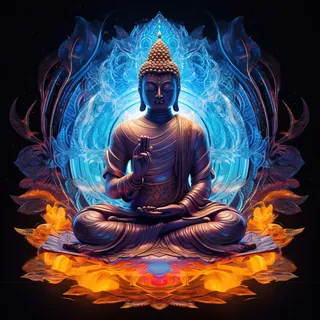 佛像荷花玄关背景