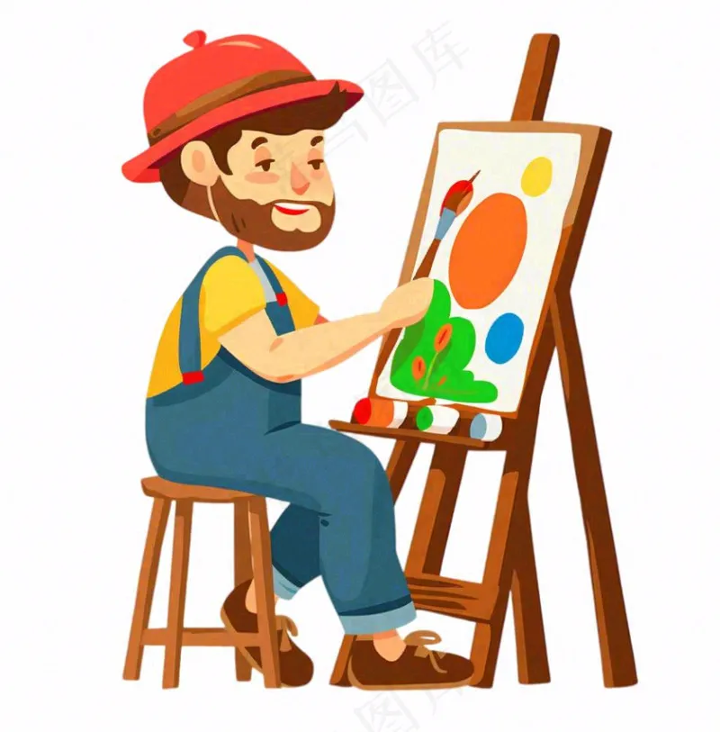 画家美术艺术画家人物卡通插画免抠(1024x1040)
