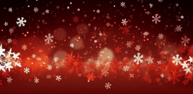 红色闪光粒子雪花光晕灯光喜庆摄影背景图