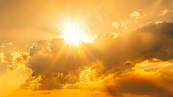 清晨日出朝霞云层山川摄影图