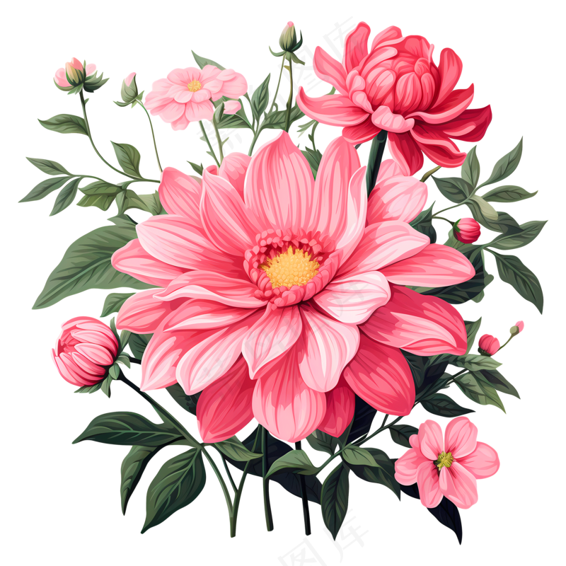 免抠花束素材