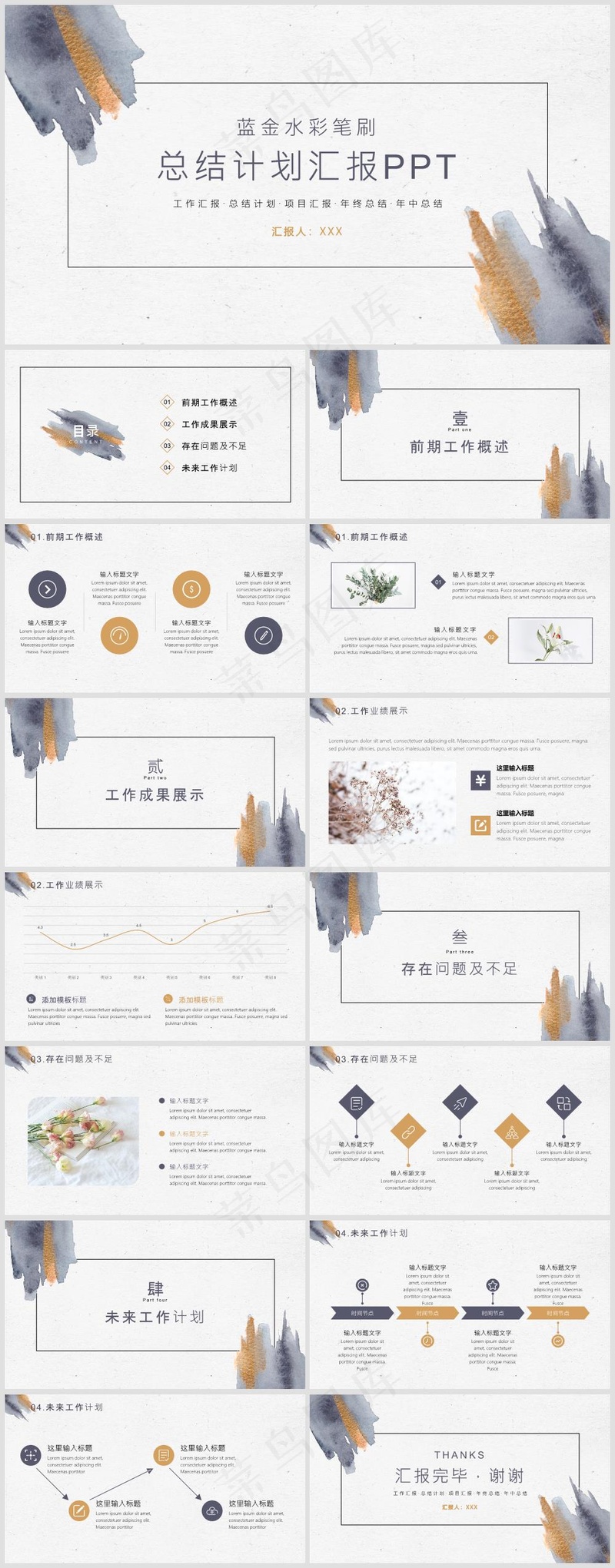 PPT模板丨莫兰蒂色系丨述职报告丨工作总结007