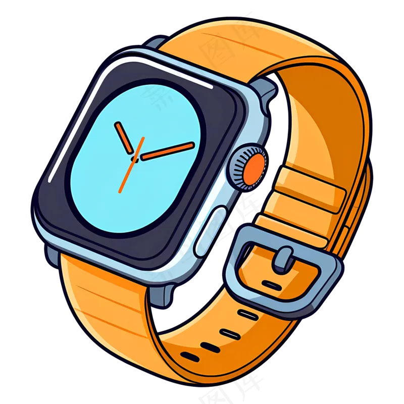 免扣一个卡通彩色的手表