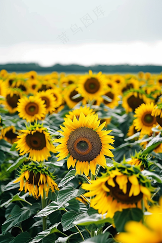 向日葵向阳鲜花摄影图