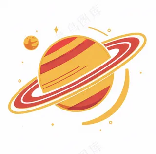 宇宙星球太阳系银河卡通插画免抠