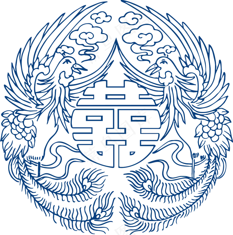 古代青花瓷图案花纹中国风图案祥云纹理传统图腾PNG免扣素材