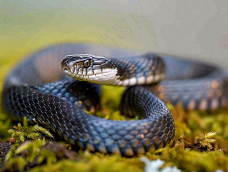 蛇爬行动物毒蛇摄影图