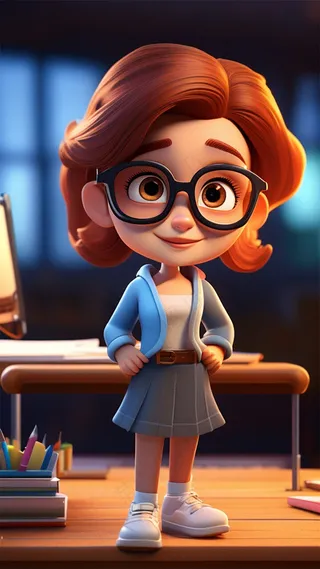 3D卡通人物教师女士2