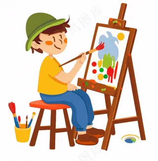画家美术艺术画家人物卡通插画免抠