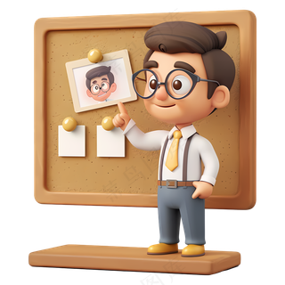 免抠戴眼镜的卡通人物