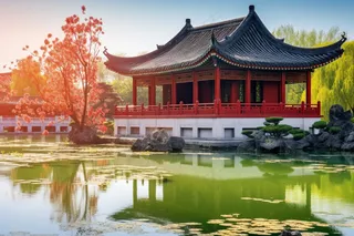 中国园林凉亭建筑摄影图