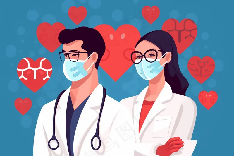 医生护士卡通插画背景(4032x2688)