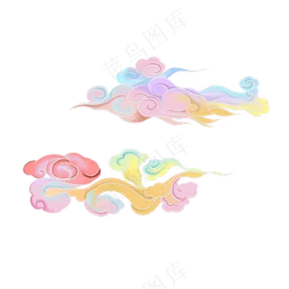国潮敦煌云纹祥云插画免扣素材 (160)