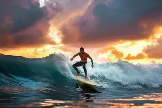 冲浪达人海洋运动摄影图