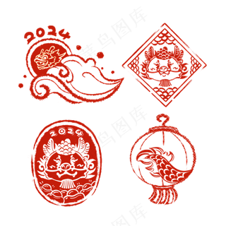 龙年国潮贴纸76psd 源文件 设计 免扣素材