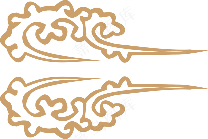 中式传统PNG免扣祥云中国风古典云吉祥图案工笔画创意素材 