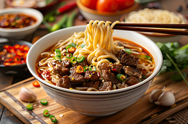 牛肉面美食背景