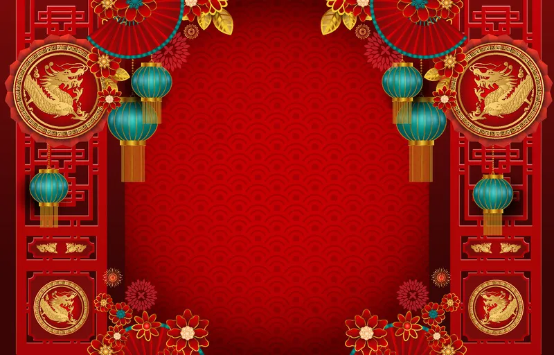 红色中国春节节日新年春节素材背景图eps,ai矢量模版下载