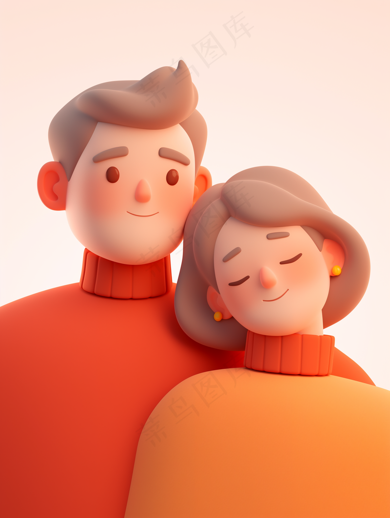 情侣3D元素插图