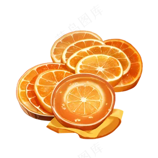 橙色 手绘 橙子 免抠 素材18