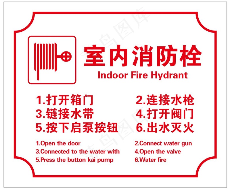 矢量室内消防栓贴cdr矢量模版下载