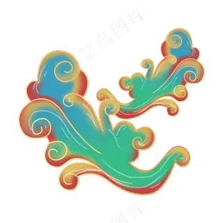 国潮敦煌云纹祥云插画免扣素材 (24)