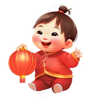 卡通福娃喜庆灯笼形象
