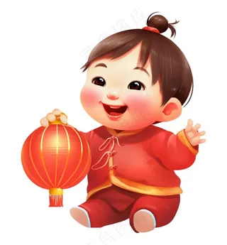 卡通福娃喜庆灯笼形象