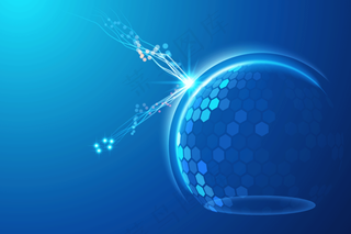 蓝色科技风背景矢量免扣AI素材