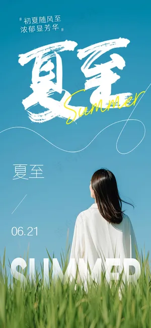 夏至节气传统海报