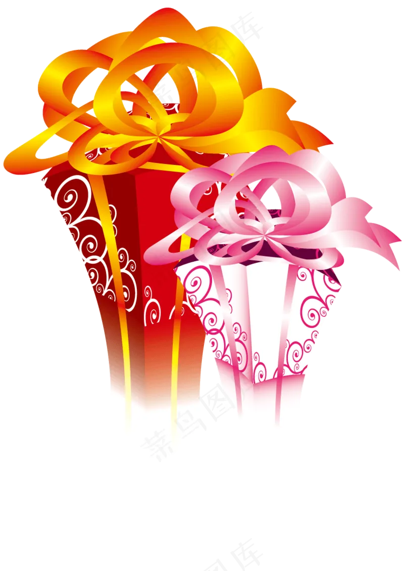 红色礼物包装盒矢量免扣AI素材ai矢量模版下载