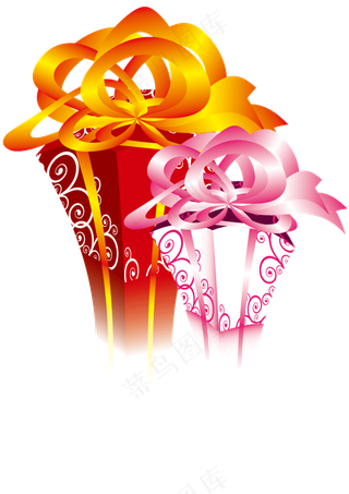 红色礼物包装盒矢量免扣AI素材