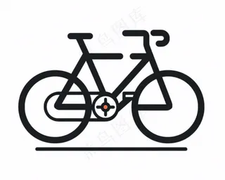 自行车黑色线条图标免抠