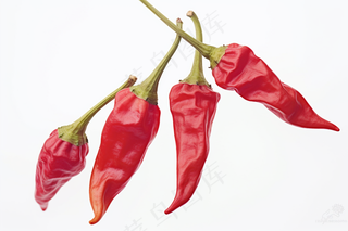 红色干辣椒干货白色背景 摄影图