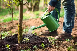 植树树苗保护环境摄影图