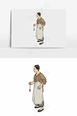 插画丨国风人物丨店伙计001丨PPT插图