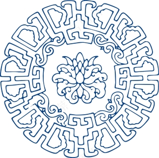 古代青花瓷图案花纹中国风图案祥云纹理传统图腾PNG免扣素材