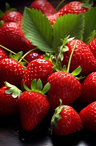 新鲜草莓水果摄影图