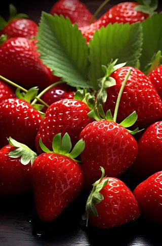 新鲜草莓水果摄影图