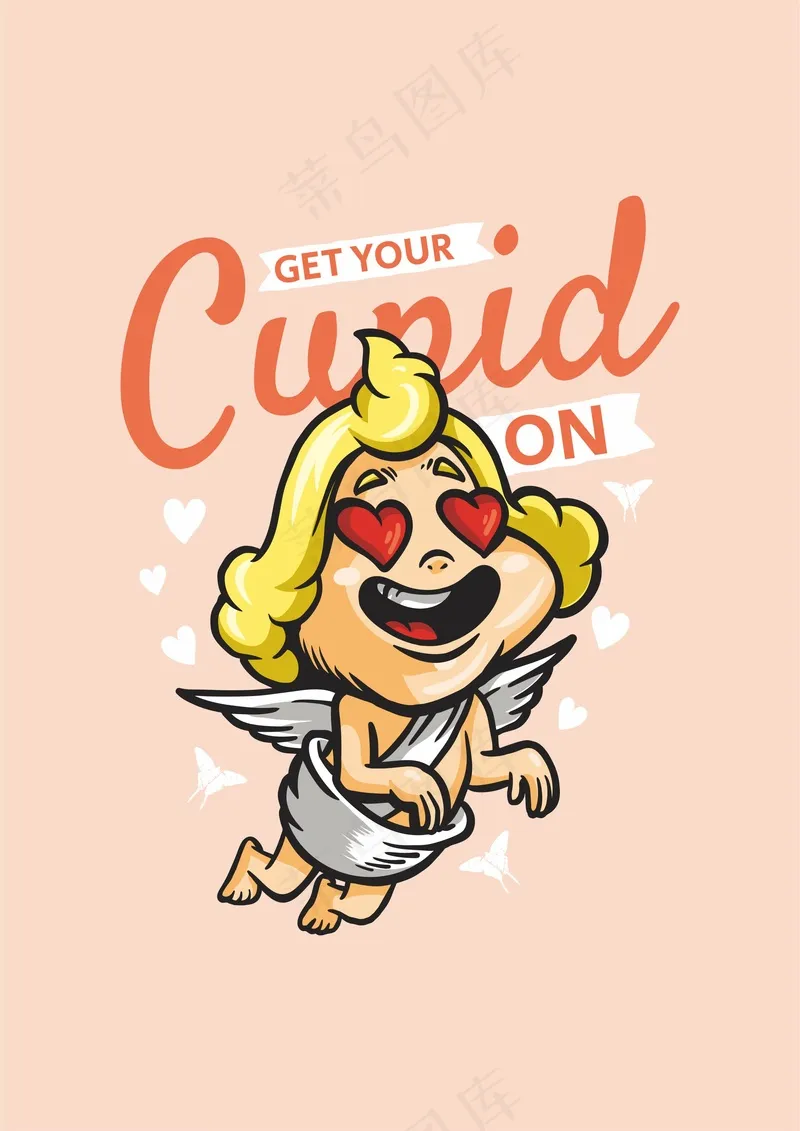 心心眼丘比特 天使爱神cdr矢量模版下载