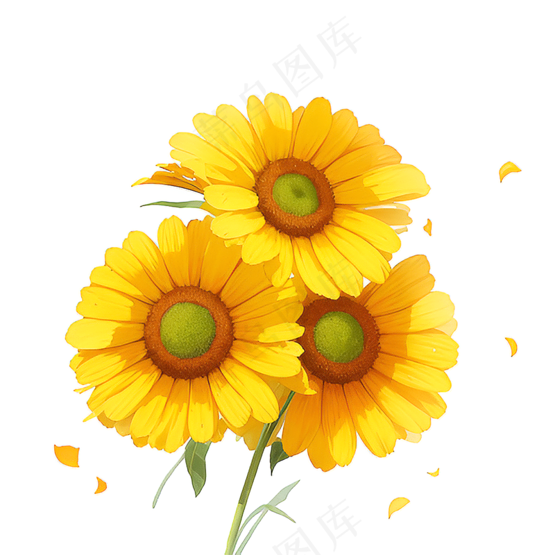 黄色向日葵花朵免抠素材40