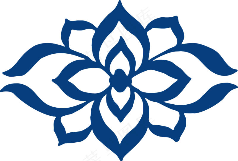 古代青花瓷图案花纹中国风图案祥云纹理传统图腾矢量PNG免扣素材